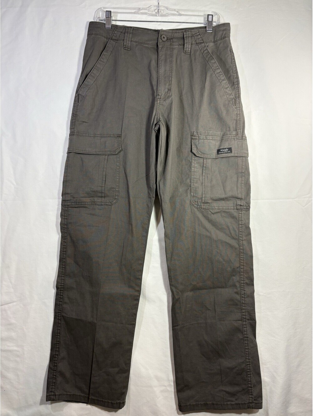 NWT Wrangler Five Star Relaxed Fit Cargo Pants Dark Gray Ripstop Stretch 30x30